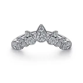 14K White Gold Diamond Fashion Ladies Ring