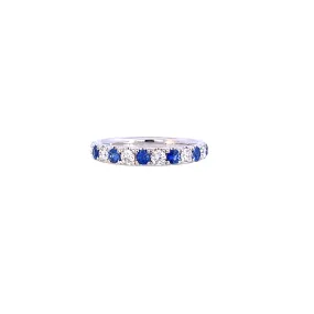 18KW Diamond & Sapphire Fashion Band