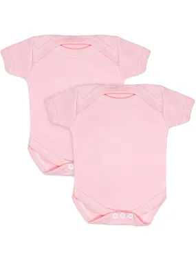 2 Pack - 100% Cotton Pink Short Sleeved Bodysuits