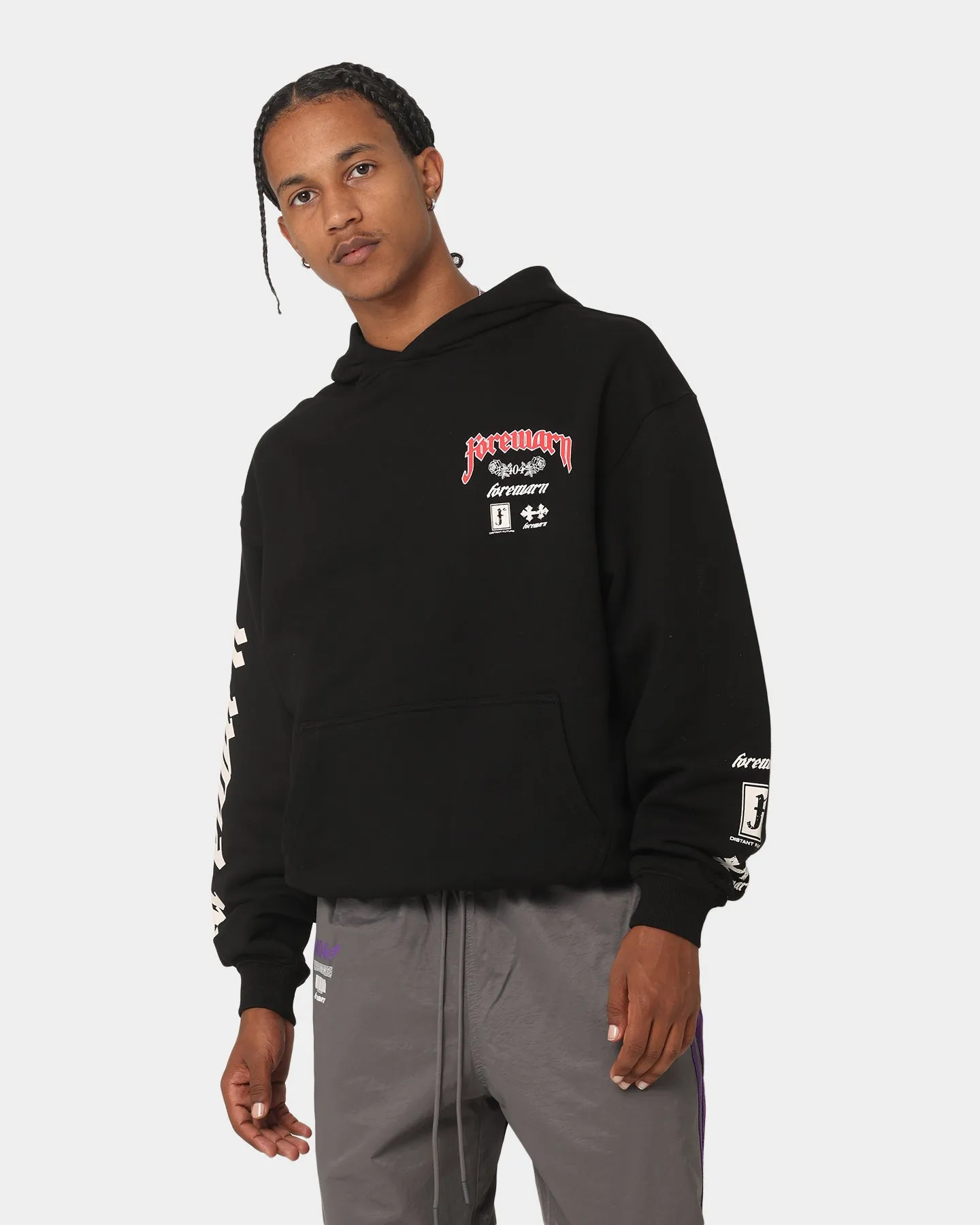 Premium Black Forewarn 404 Hoodie for Casual Wear