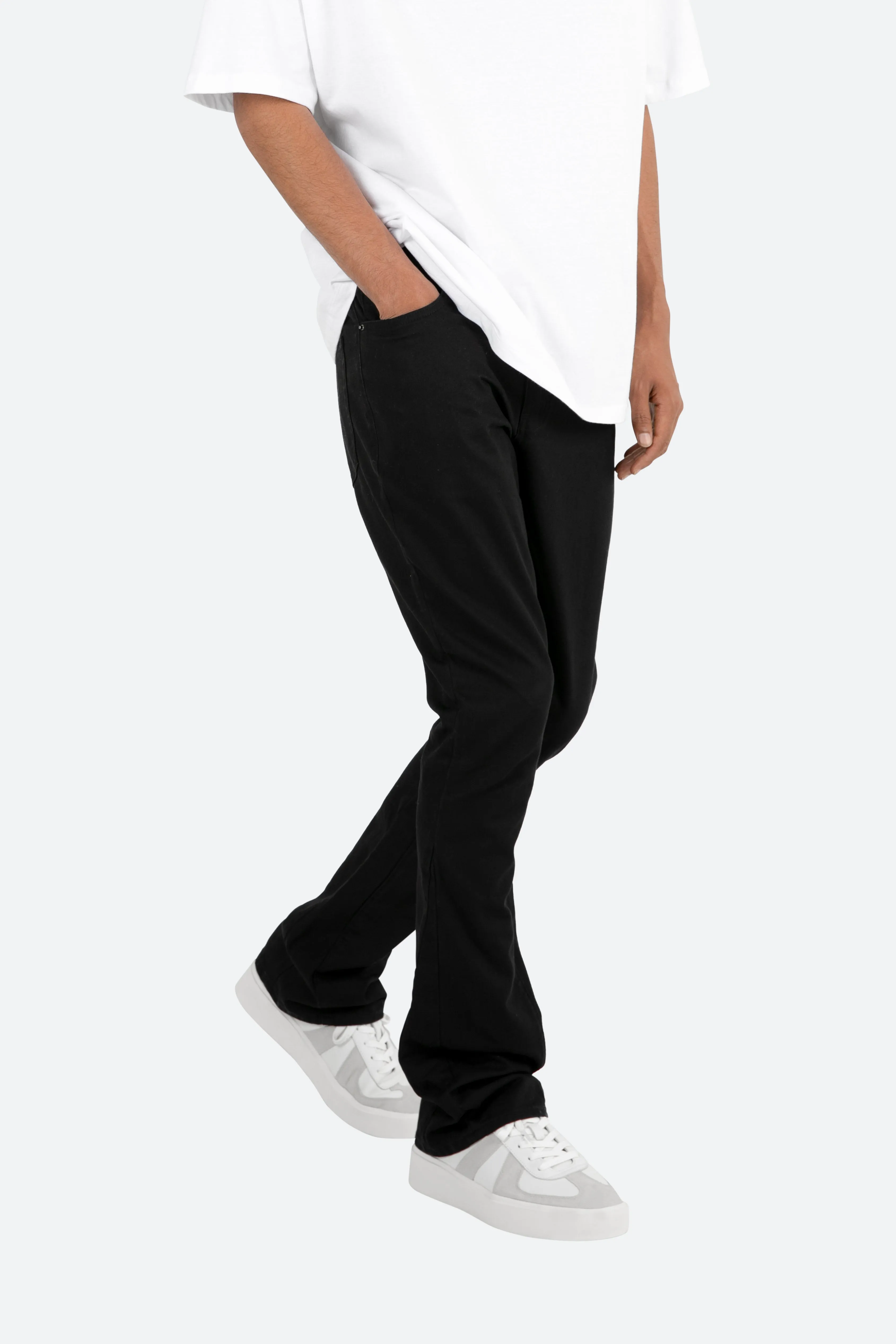 B472 Twill Flare Pants - Black