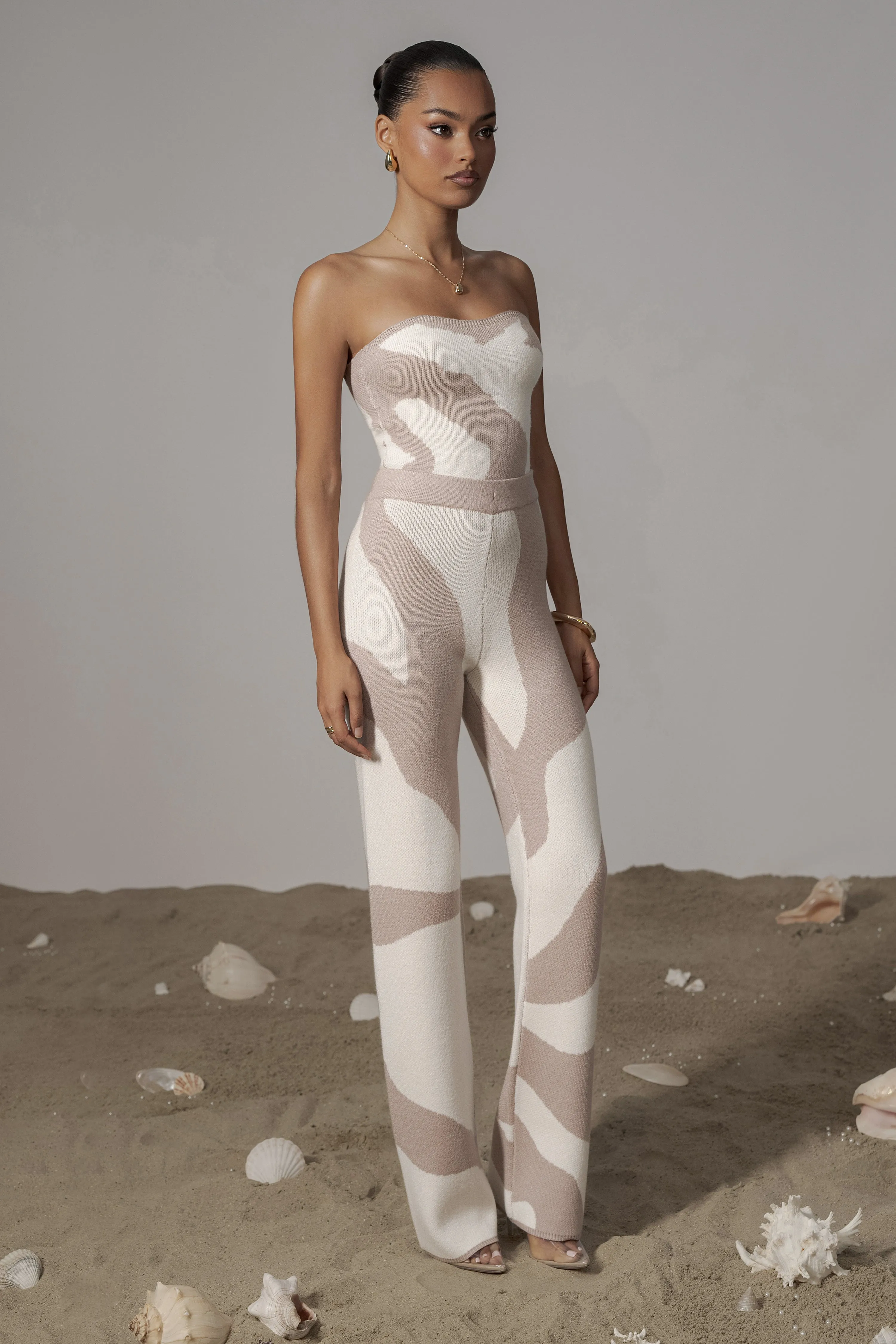 Beige Abstract Tiarra Pants