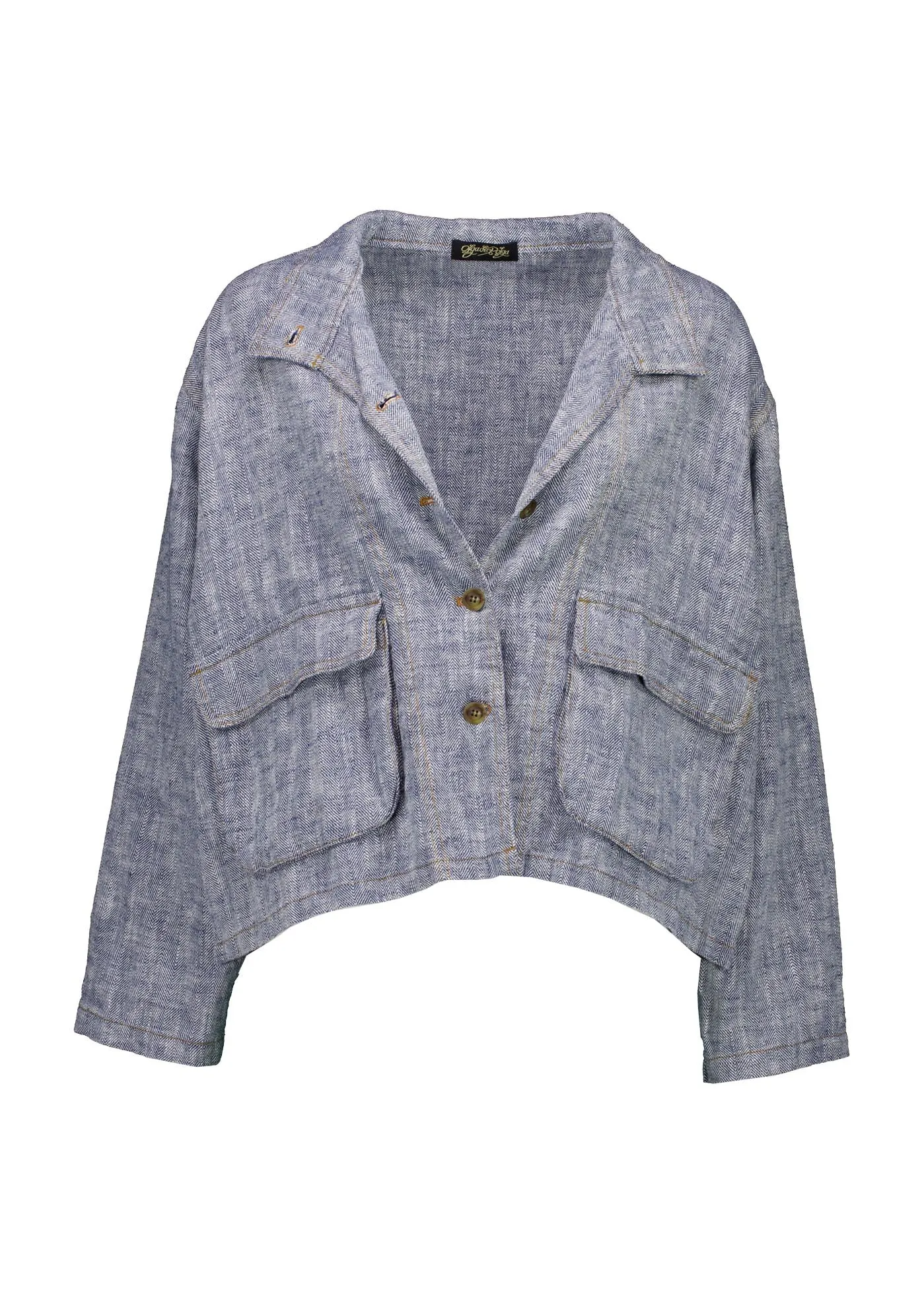 Billie Jacket Navy in Linen