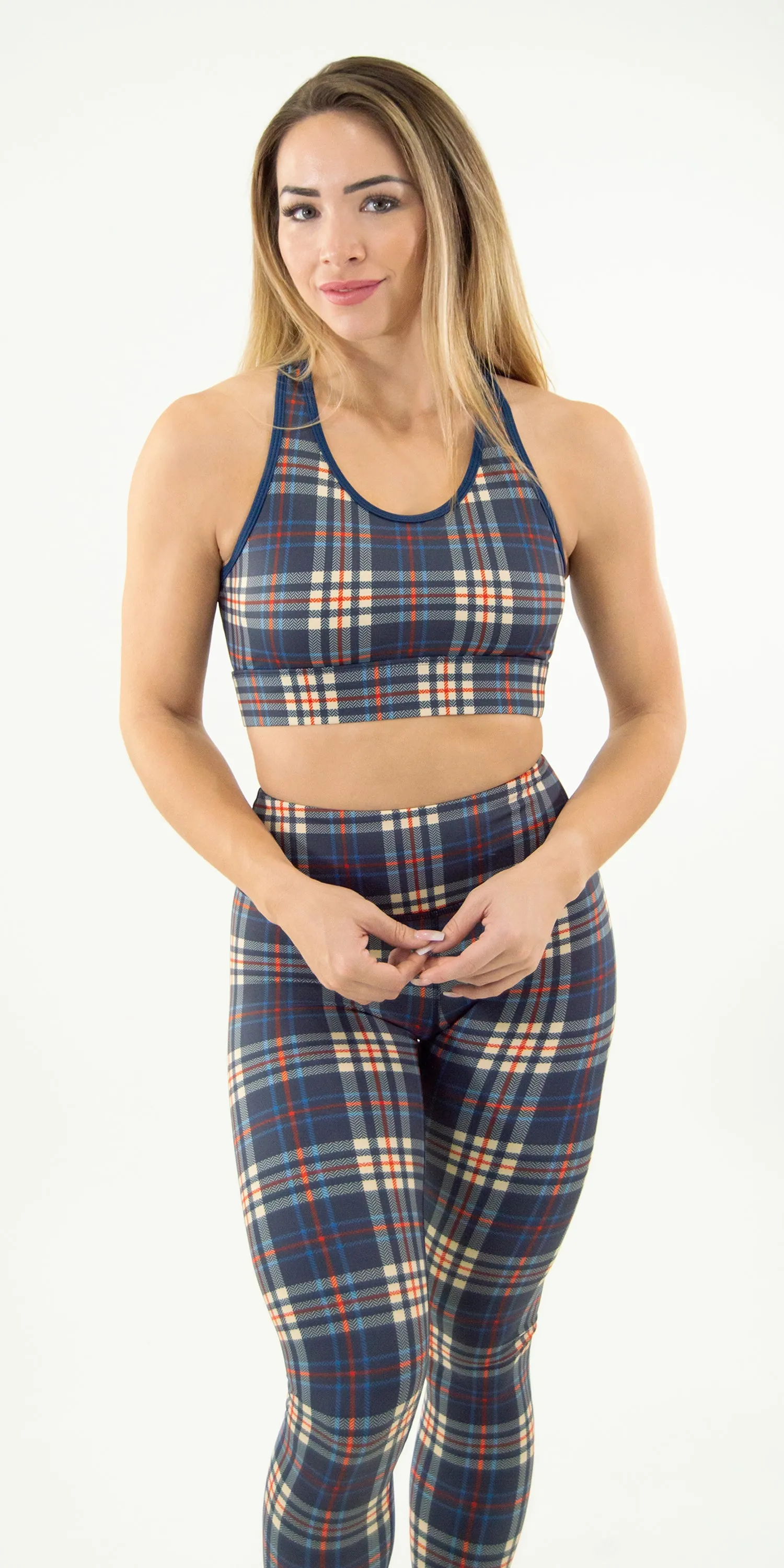 Blueberry Tartan - Sports Bra