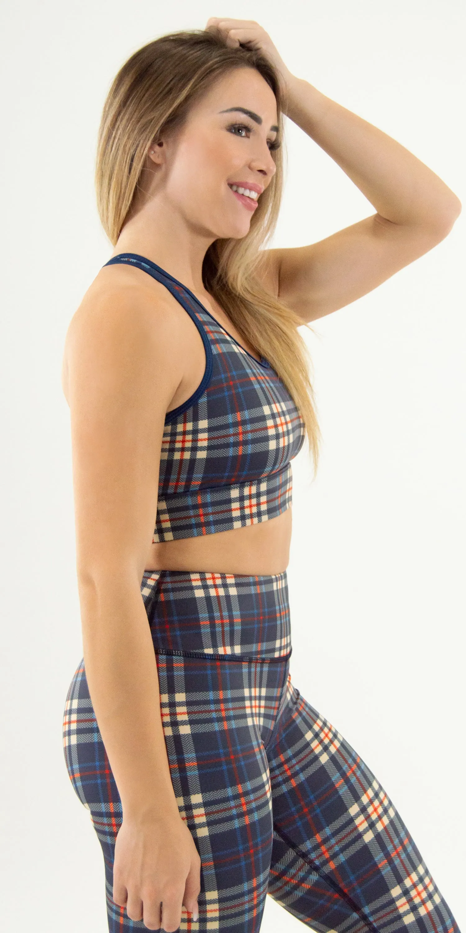 Blueberry Tartan - Sports Bra