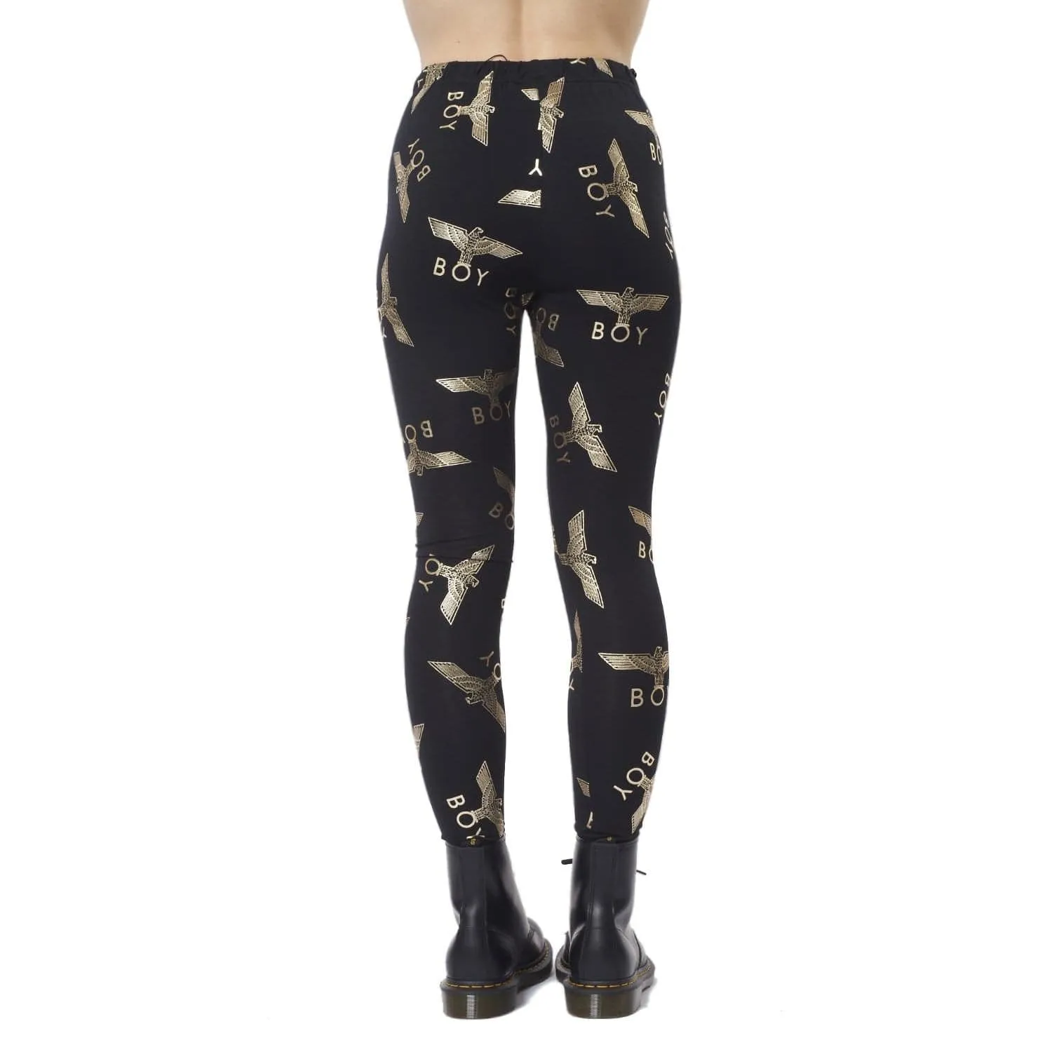 BOY REPEAT LEGGINGS - BLACK/GOLD