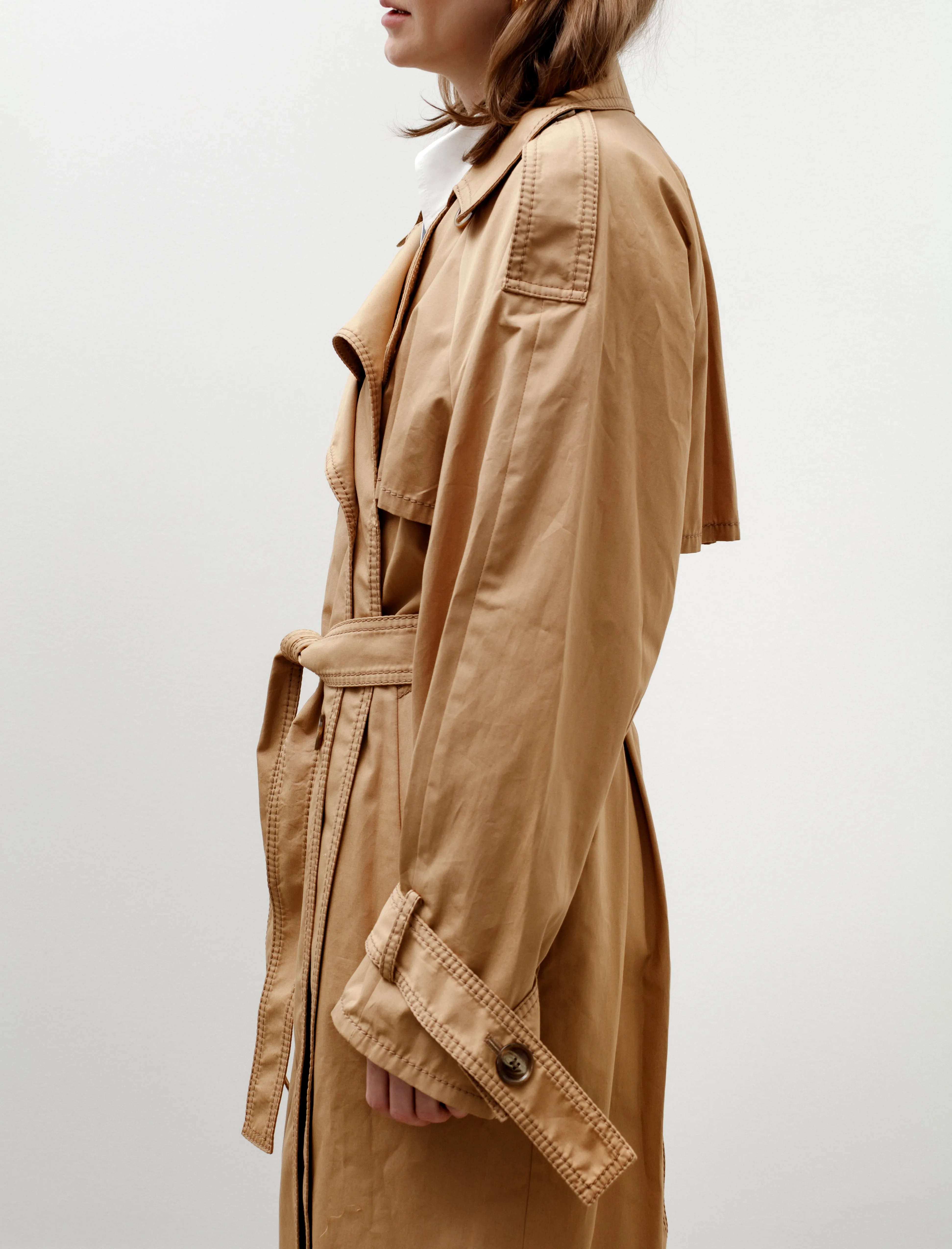 Capelet Trench Coat Khaki Beige