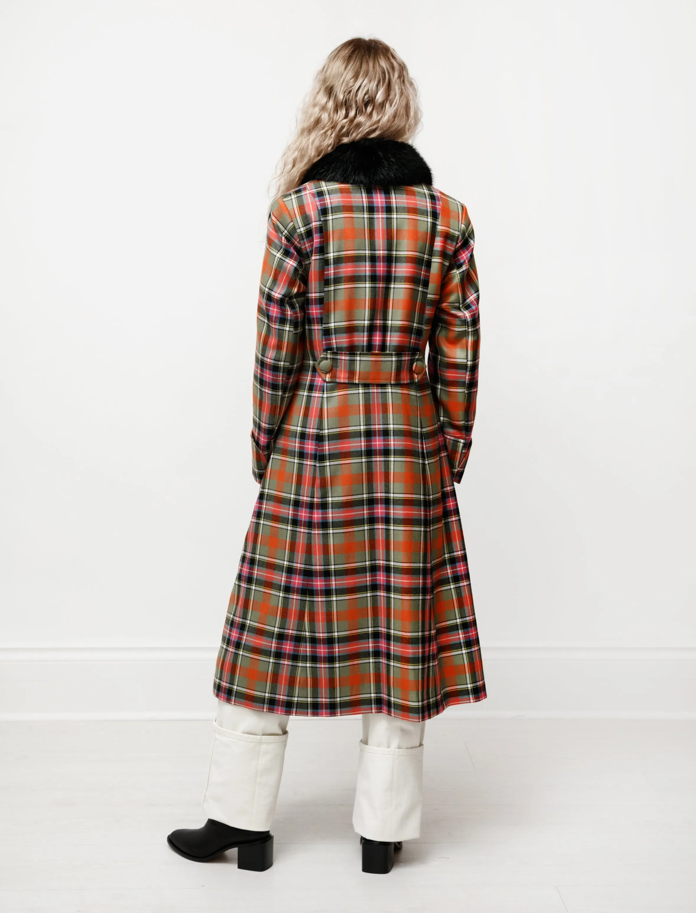 Constantine A-Line Plaid Coat Pink/Multi