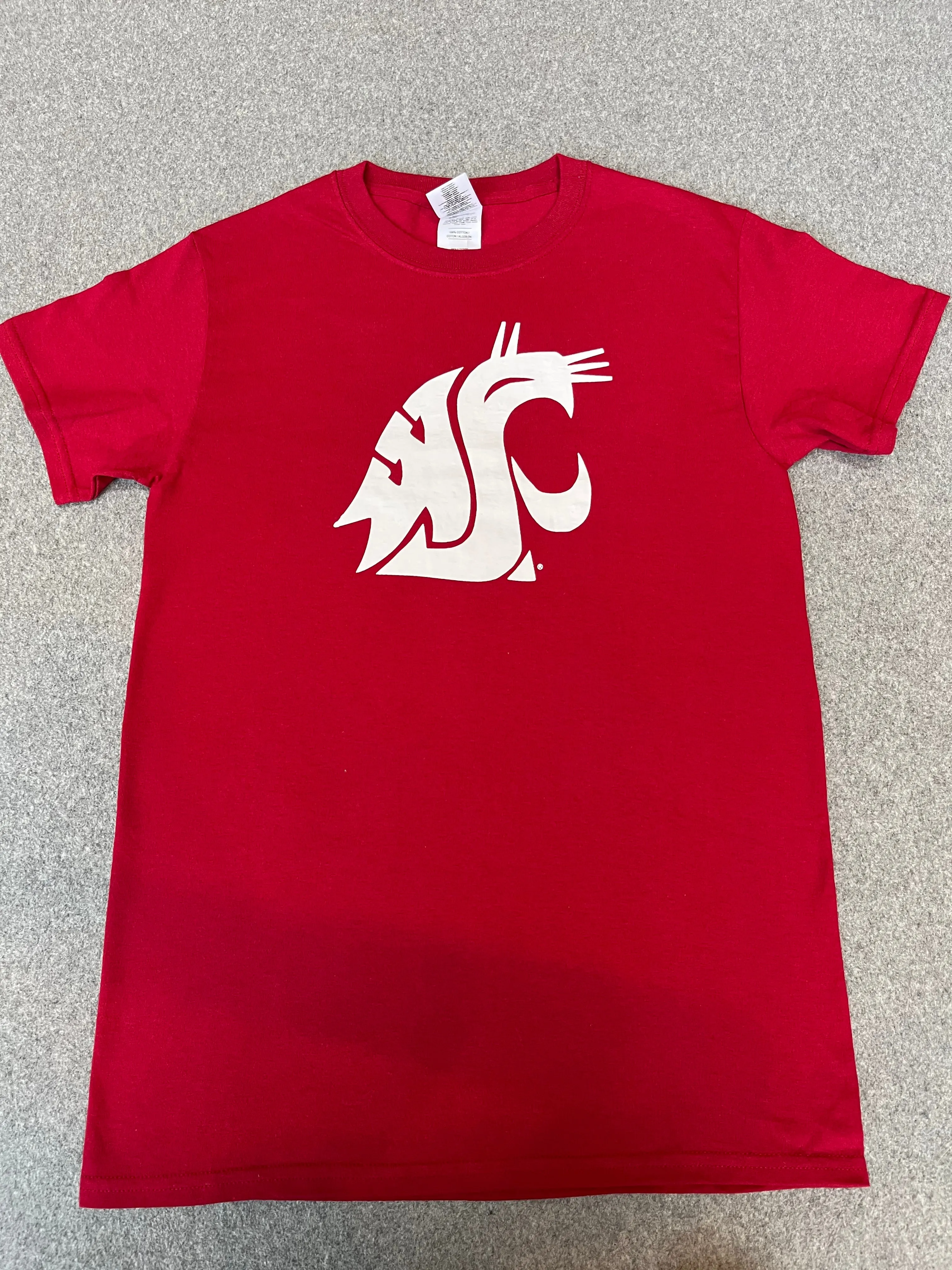 Crimson Short Sleeved T-Shirt with Coug Logo