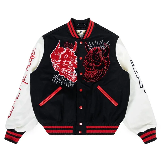 Demon Fashion Varsity Jacket - Black