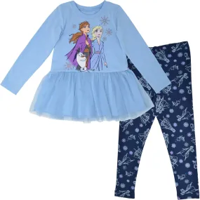 Disney Frozen Peplum T-Shirt and Leggings Outfit Set