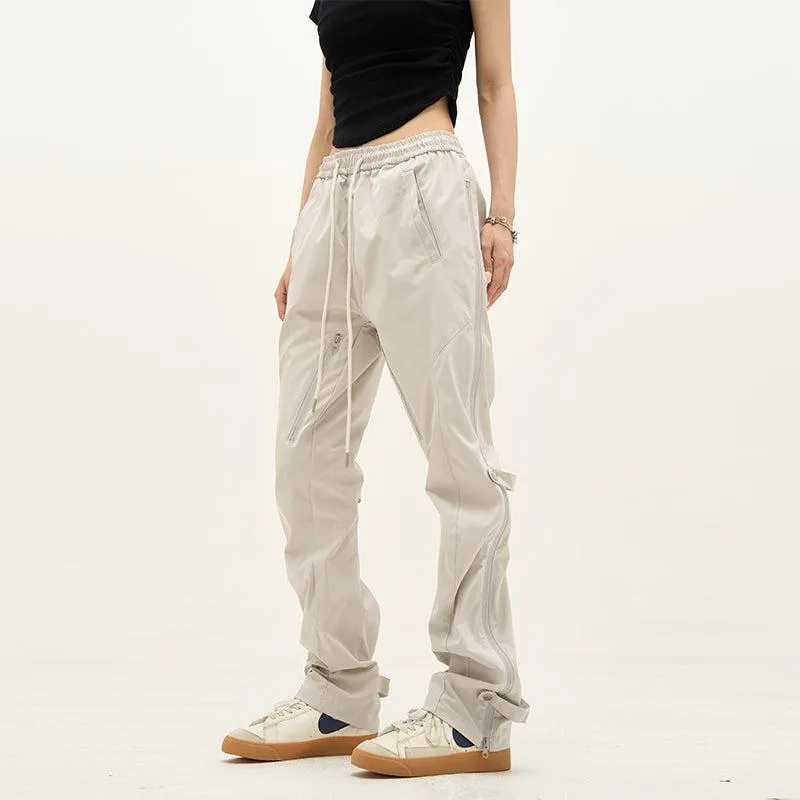 Drawstring Waist Side Zip Pants