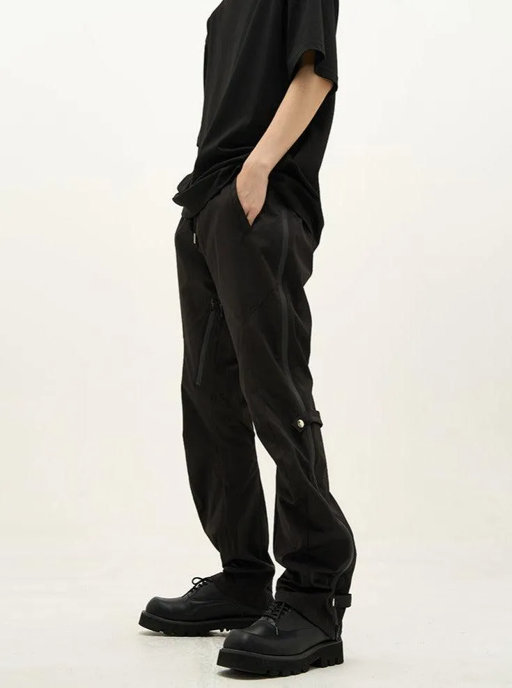 Drawstring Waist Side Zip Pants