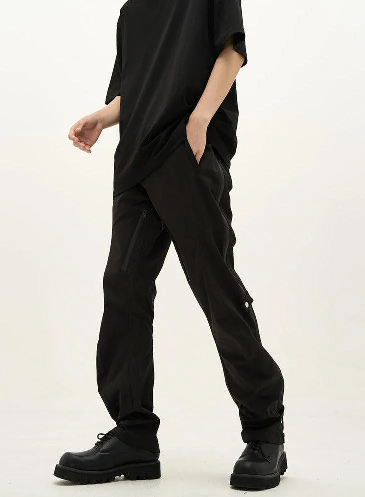 Drawstring Waist Side Zip Pants