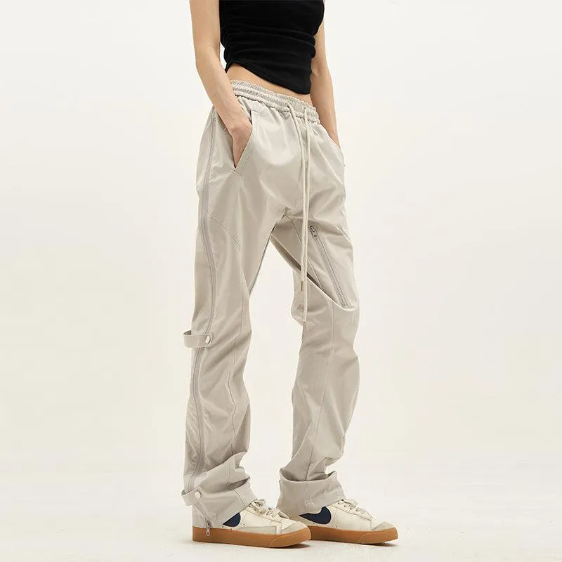 Drawstring Waist Side Zip Pants