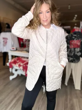 Eggshell Quilted Tunic Jacket