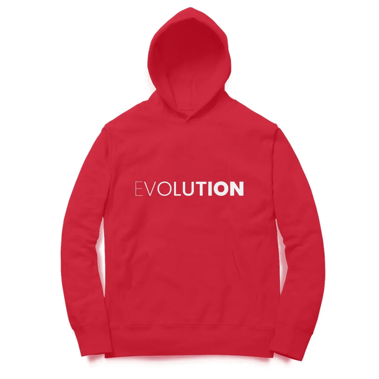 Evolution Unisex Typographic Print Cotton Hoodie For Men and Women