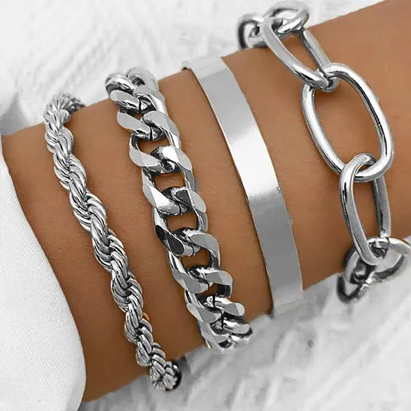 Fashion Geometric Ot Buckle Multilayer Bracelet 55578168C