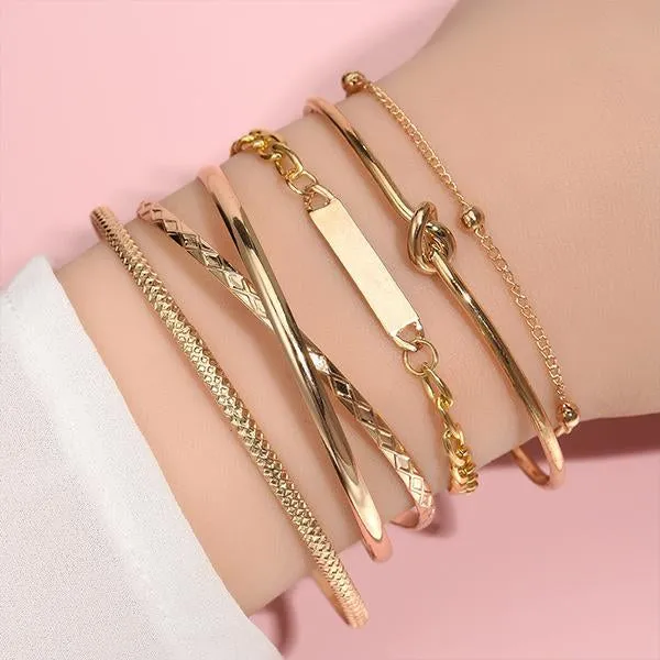 Fashion Geometric Ot Buckle Multilayer Bracelet 55578168C