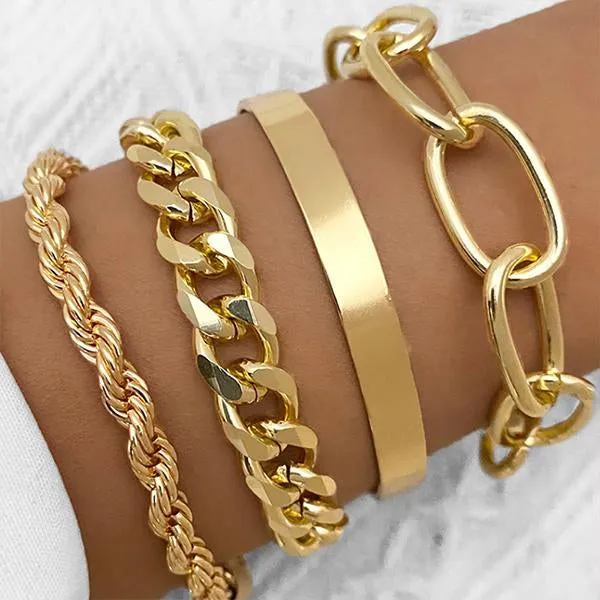 Fashion Geometric Ot Buckle Multilayer Bracelet 55578168C