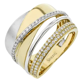 Fashion Ring In 18k Gold With Diamonds