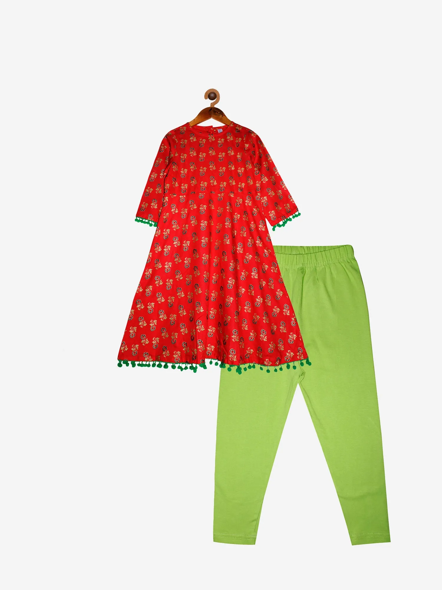 Girls Printed Kurta and Leggings Set