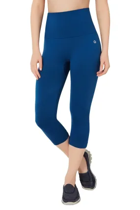 High Rise Sports Capri Pants - Poseidon