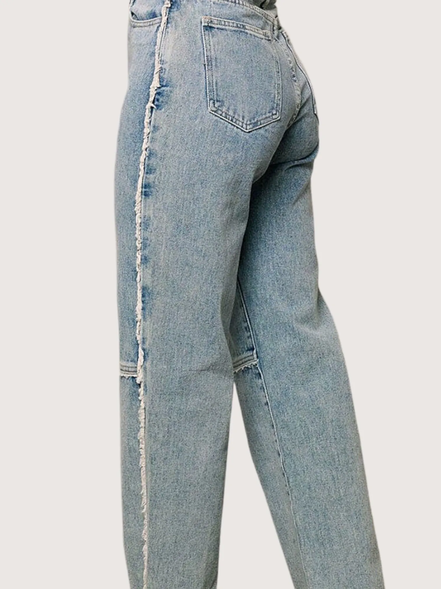 High Waist Frayed Denim