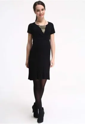 Knit Short Sleeved Rib Collar Dress