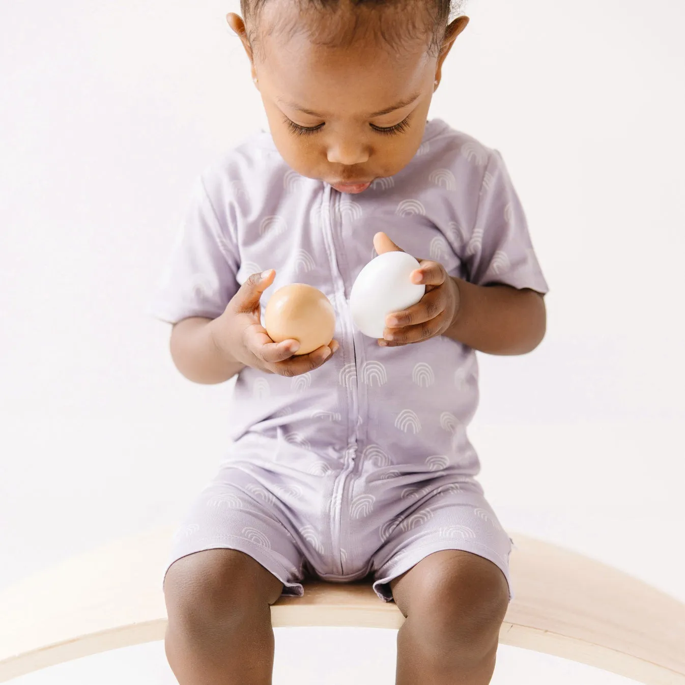 Lavender Rainbows Summer Zip Romper