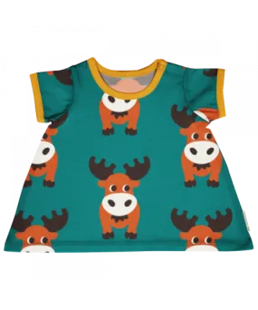 Maxomorra Nordic Moose Doll Short Sleeved Dress