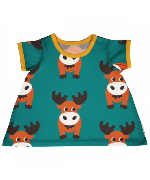 Maxomorra Nordic Moose Doll Short Sleeved Dress