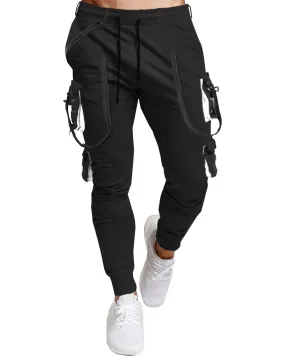 Men Black Hip Hop Fashion Jogger Pants