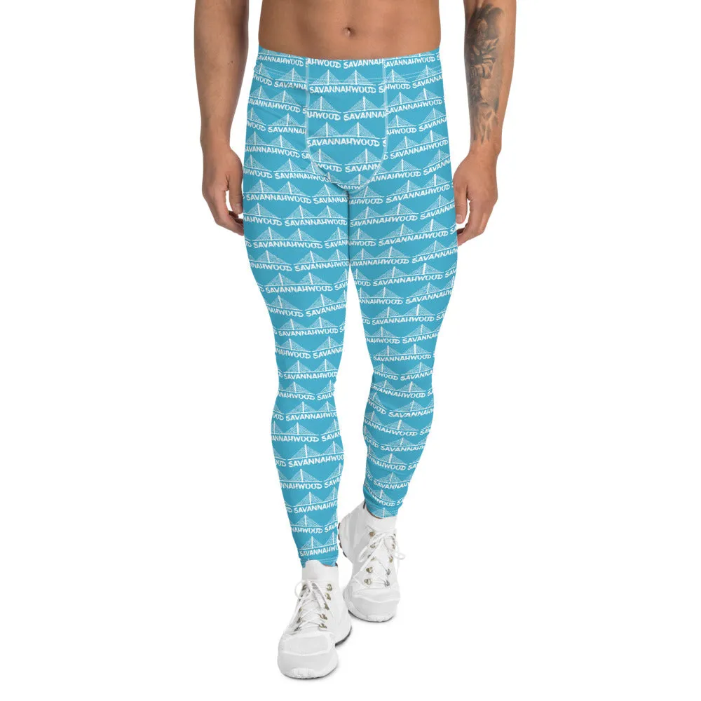 Men's Leggings Blue and White