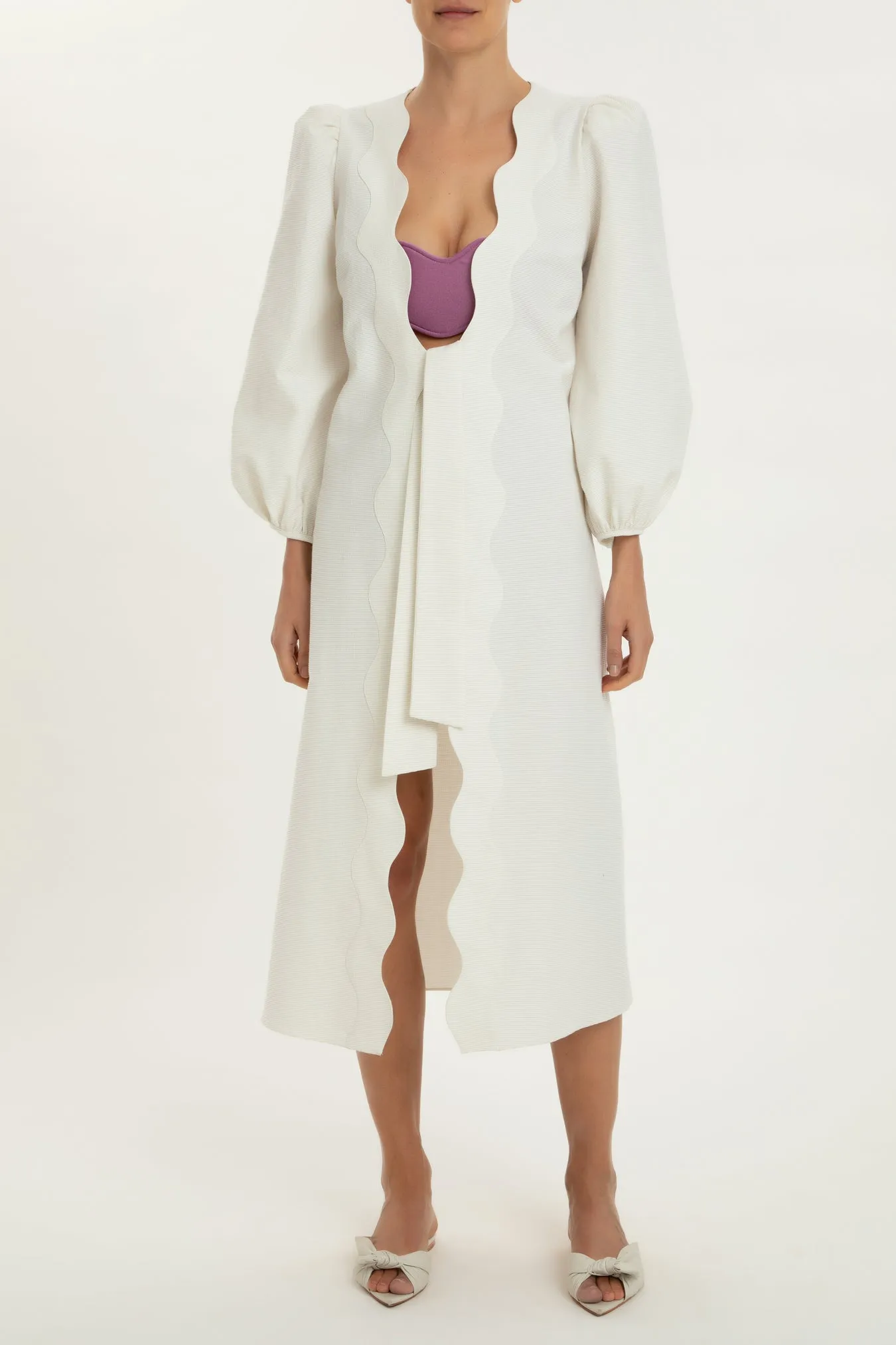 Moves Puff-Sleeved Midi Robe