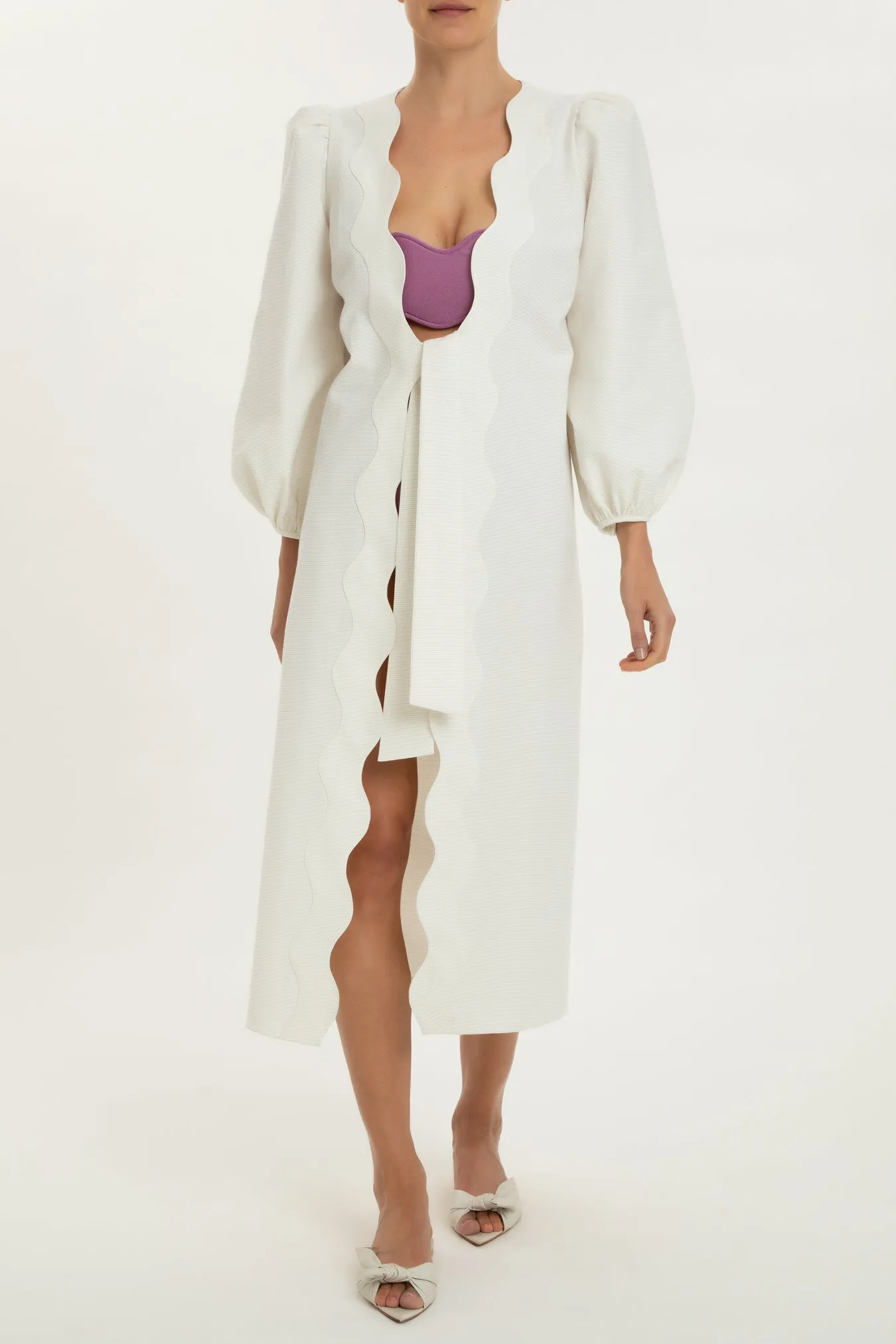 Moves Puff-Sleeved Midi Robe