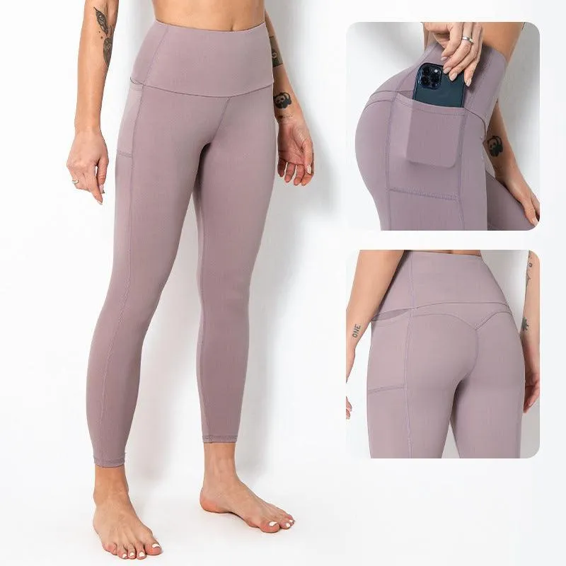 Nude Slim Base Stretching Peach Buttocks Fitness Sports Pants