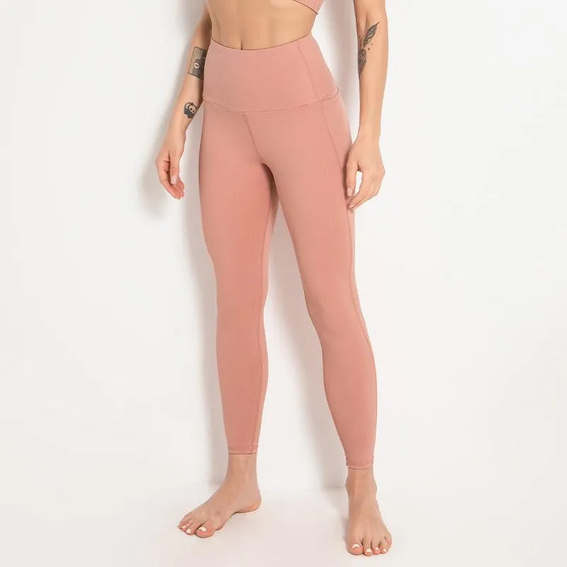 Nude Slim Base Stretching Peach Buttocks Fitness Sports Pants