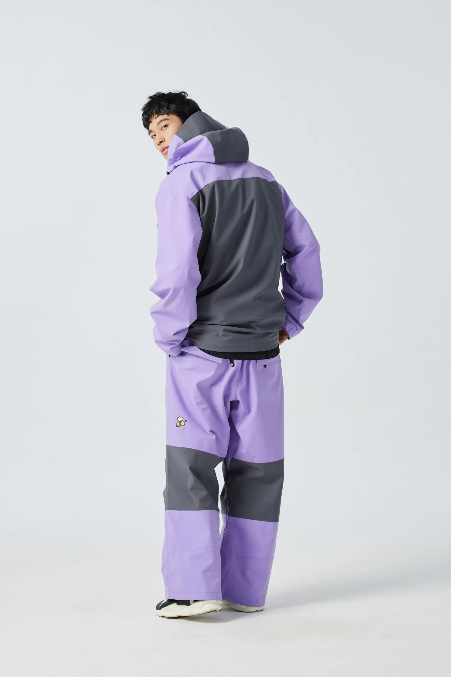 Positibeety 23/24 New Drop Purple/Black Professional Snowboarding Jackets & Pants