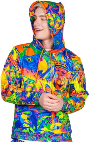 Print Hoodie For Men Women Neon Pattern Leopard Africa