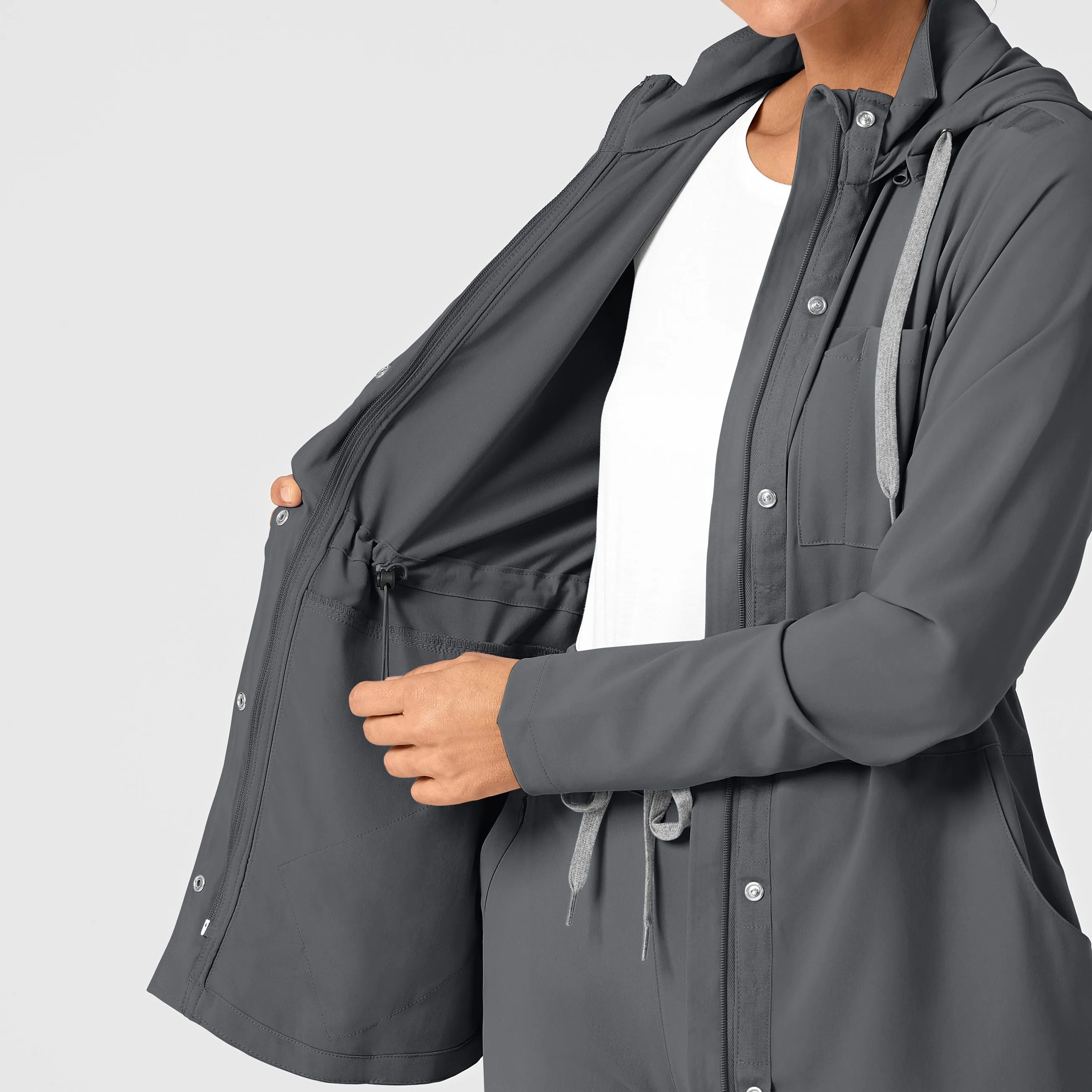 RENEW Women's Convertible Hood Fashion Jacket - Pewter