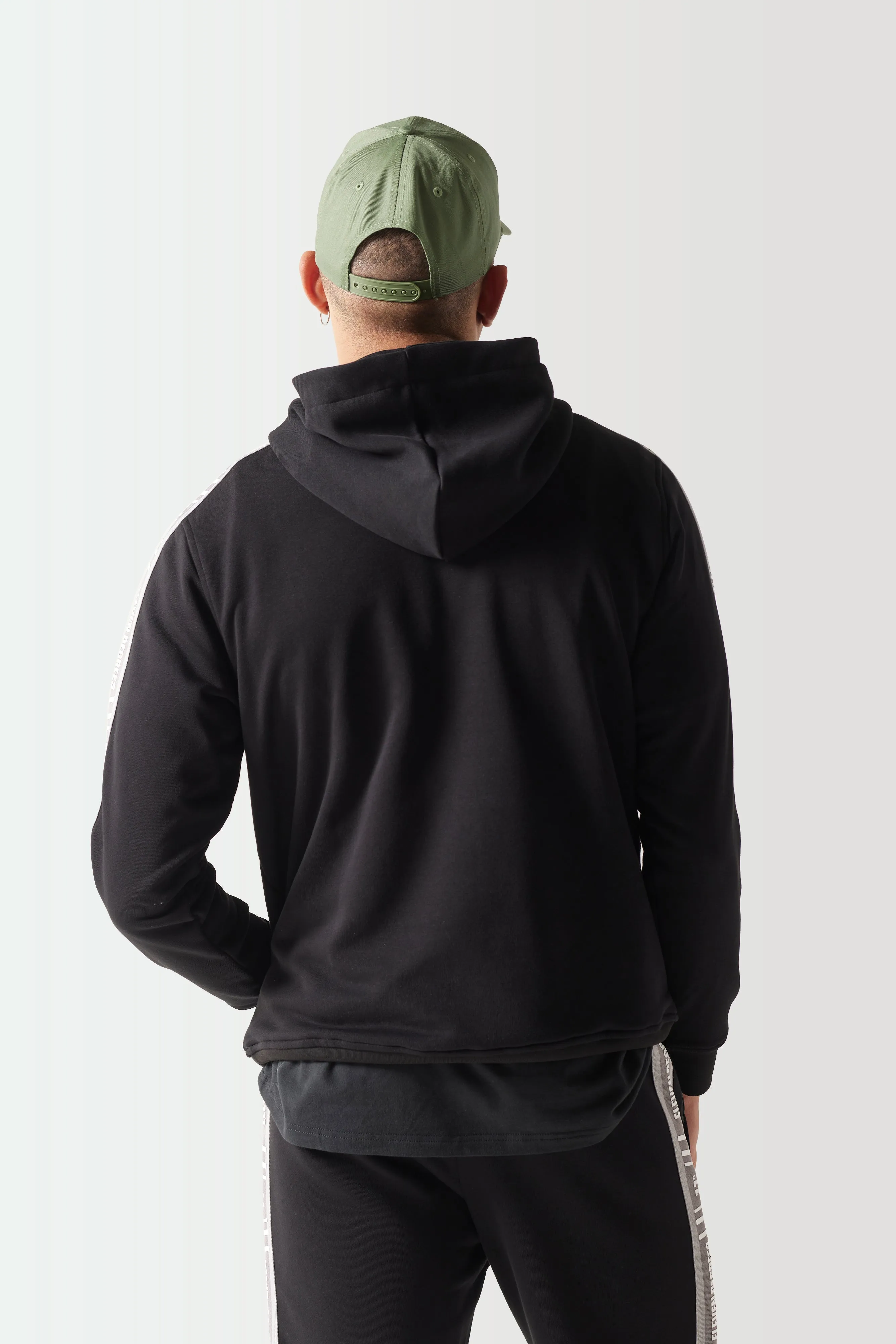 Retro Taped Hoodie - Black