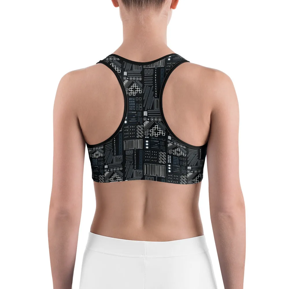 Robot Series Sports Bra for women, Available in sizes XS-2XL, Scoop neckline and racerback