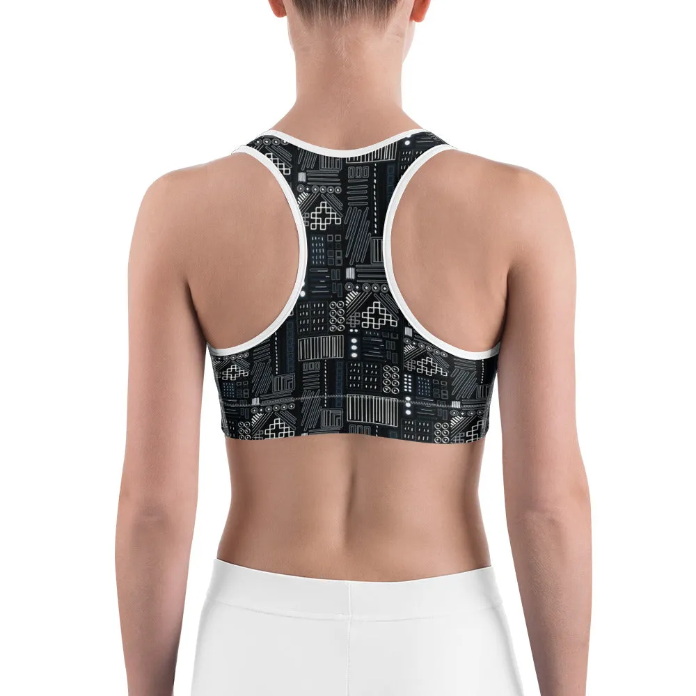 Robot Series Sports Bra for women, Available in sizes XS-2XL, Scoop neckline and racerback