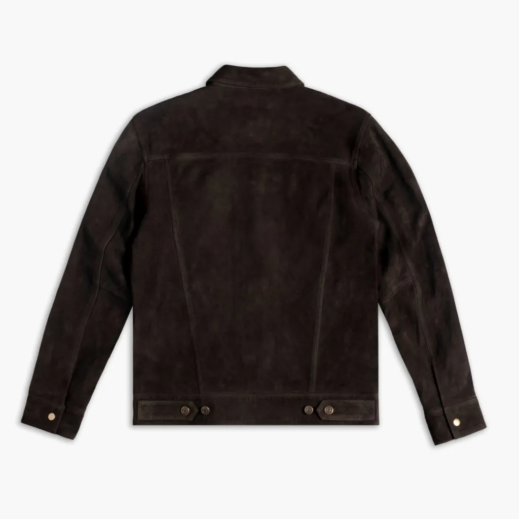 Suede Trucker Jacket | Chocolate