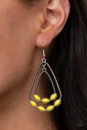 Summer Staycation - Yellow Paparazzi Earrings