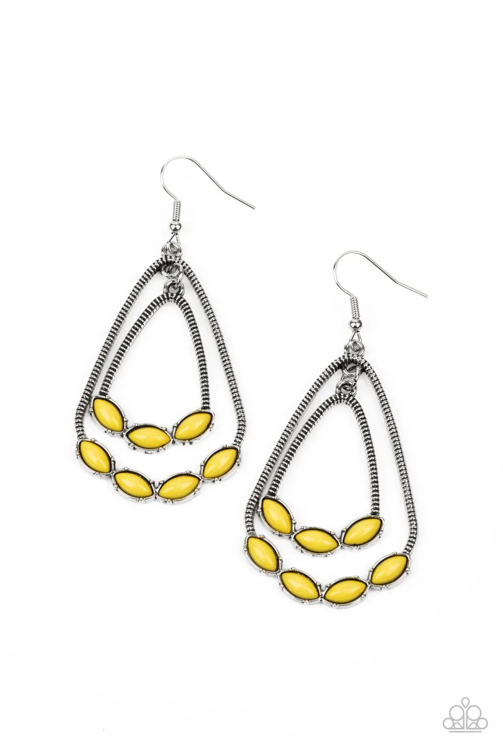 Summer Staycation - Yellow Paparazzi Earrings