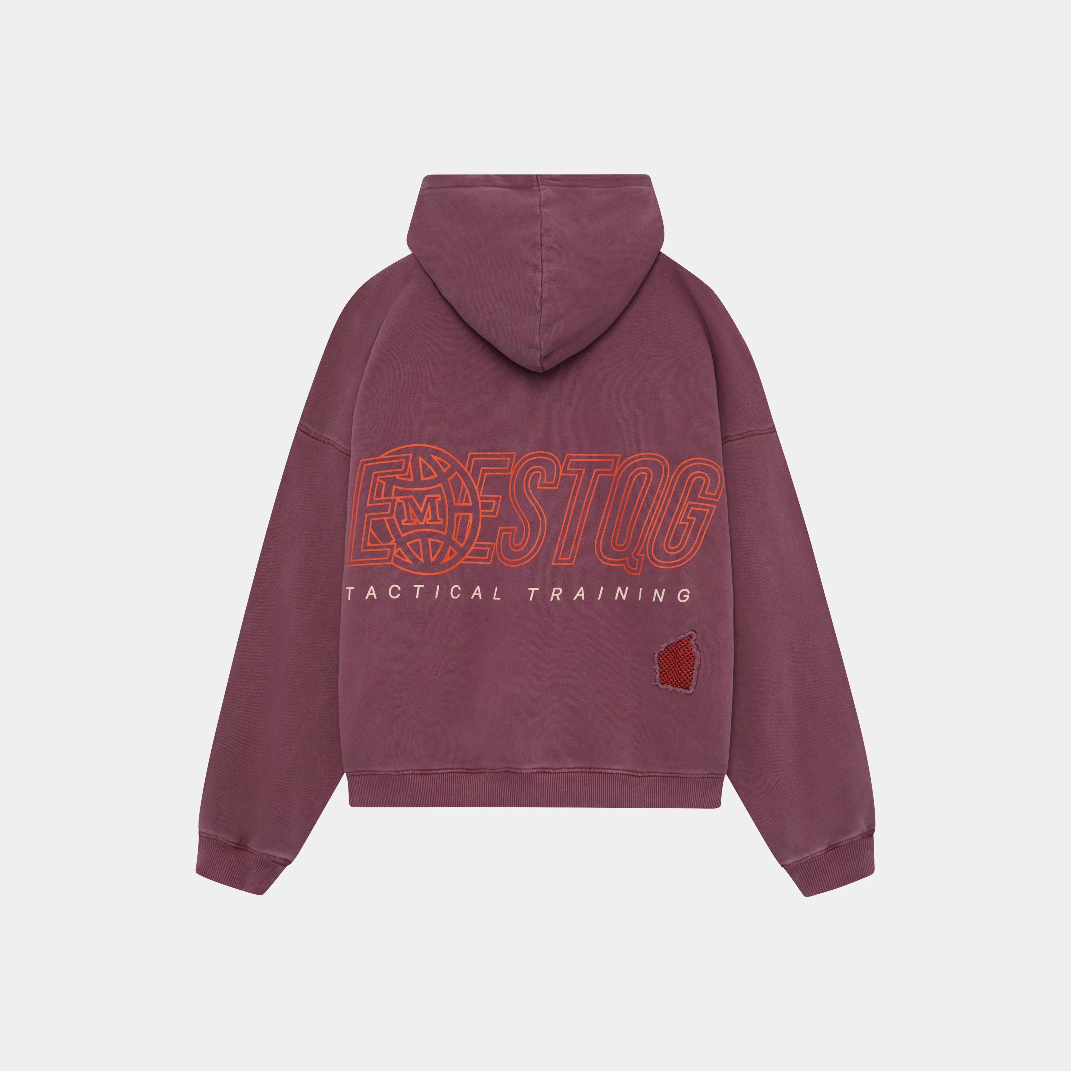 Tatter Merlot Oversized Hoodie