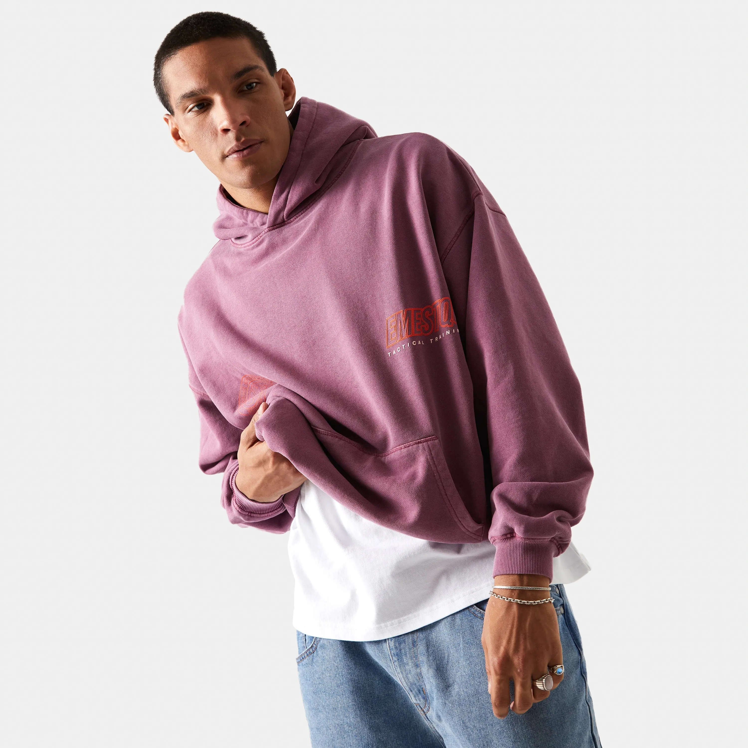 Tatter Merlot Oversized Hoodie