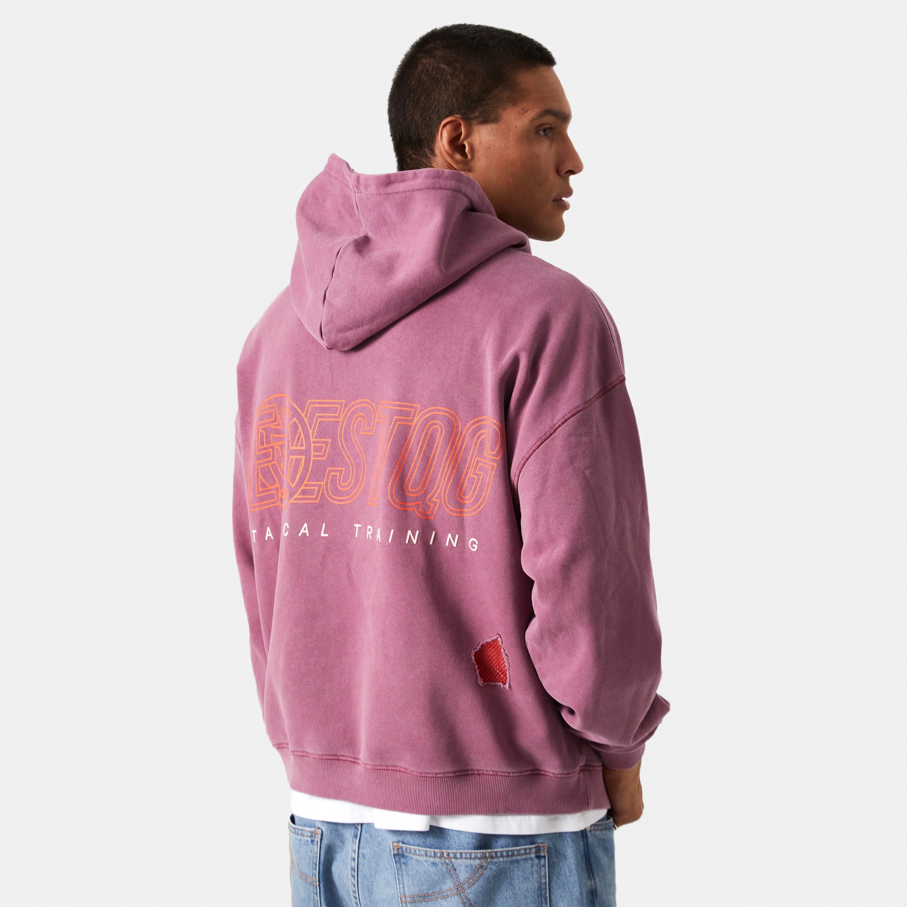 Tatter Merlot Oversized Hoodie